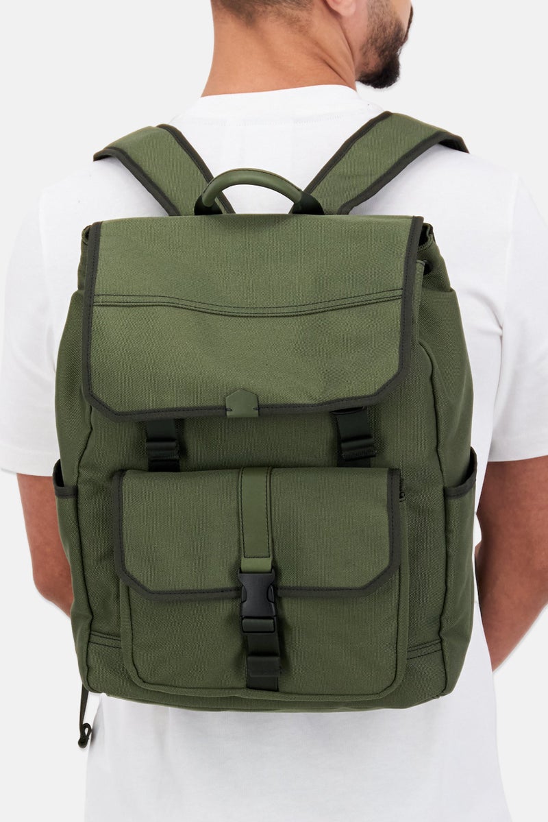 FOSSIL Men Plain Backpack 32 L x 39 H x 13 W cm, Olive  - Image 2