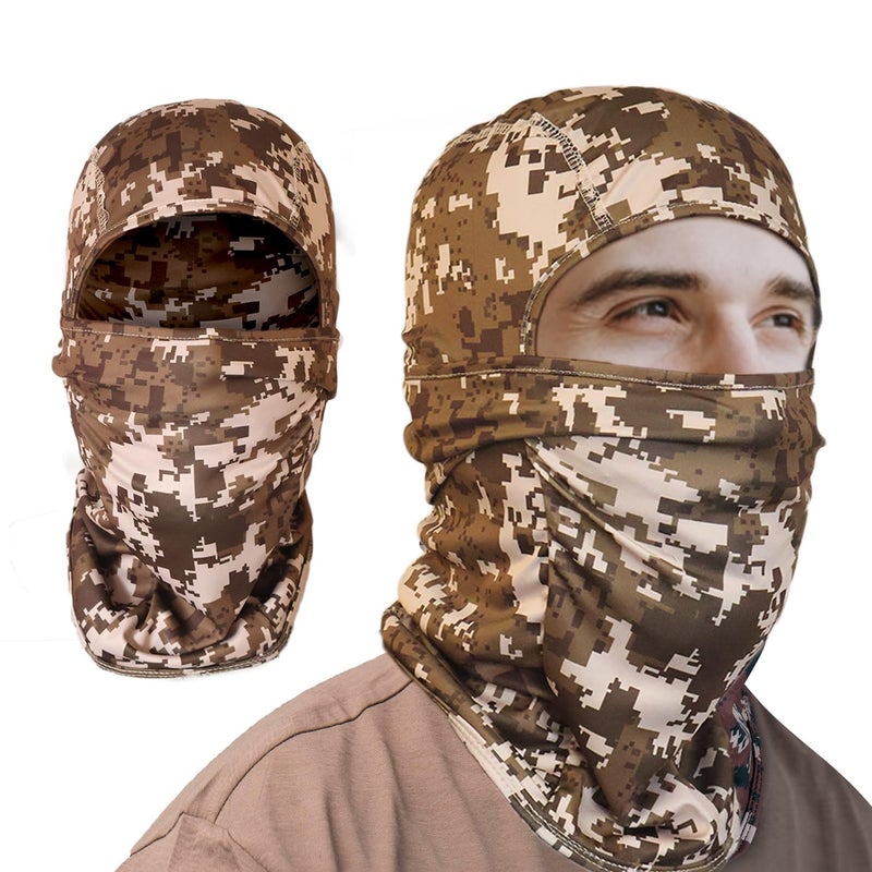 XTRIM Face Mask for Men & Women, Balaclava for Bike Riding, UV Protected Breathable Helmet Liner, Anti-Hair Fall, Sweat Absorbing & Odour Free, Sun & Dust Protection (Camo Desert, Cotton) - Image 1