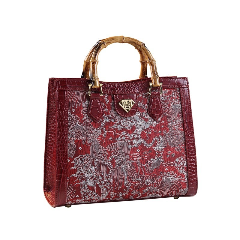 Red Bag For Women, New Chinese Style National Style Embroidered Handbag, Middle-Aged Mother Bag, Wedding Banquet Crossbody Bag For Mother-In-Law, Gift - Image 5