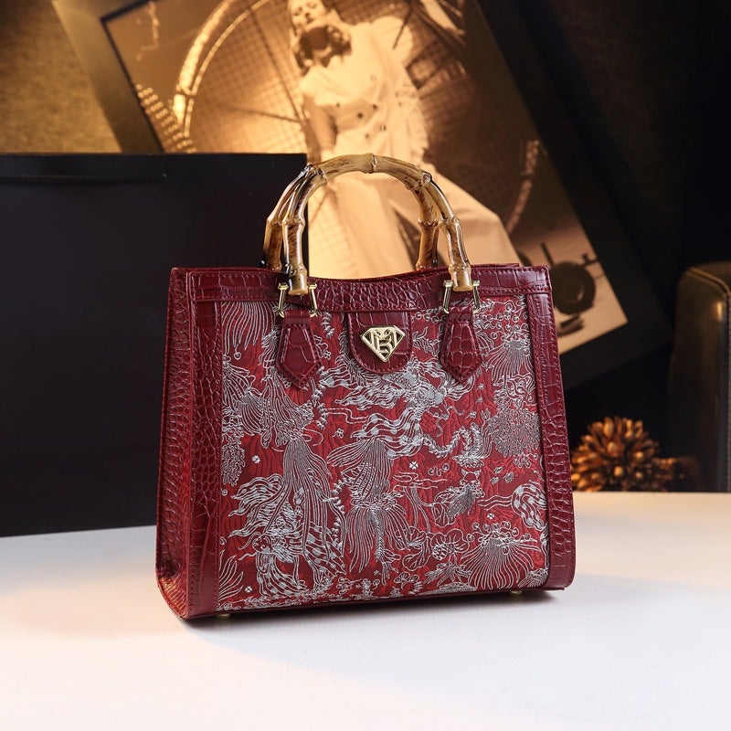 Red Bag For Women, New Chinese Style National Style Embroidered Handbag, Middle-Aged Mother Bag, Wedding Banquet Crossbody Bag For Mother-In-Law, Gift - Image 2
