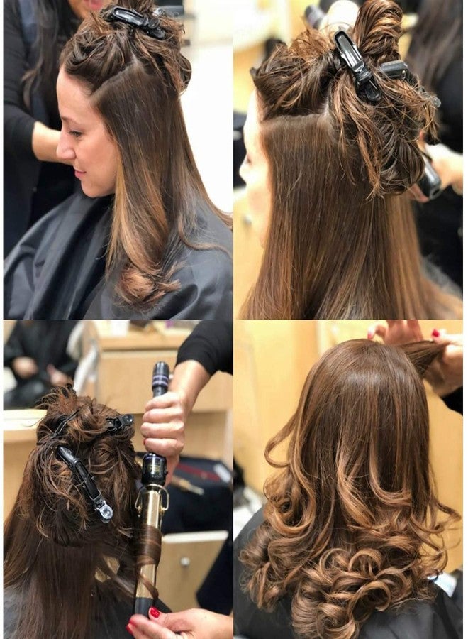 Plenteous مجموعة كبيرة من مشابك تصفيف الشعر الاحترافية، مشابك تقسيم الشعر على شكل تمساح، مشابك على شكل منقار البط، مشابك تقسيم الشعر للنساء، مشابك مانعة للانزلاق مخصصة لمصففي الشعر (أسود)، عبوة من 6 قطع. - Image 4