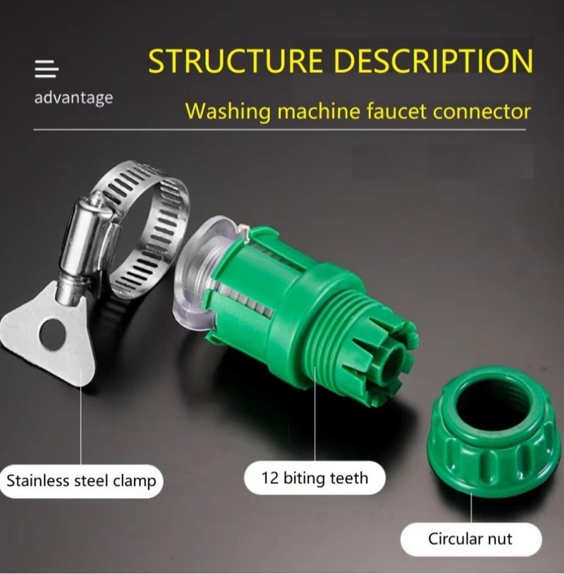 Universal Tap Connector 2 PCS Faucet Water Connector  – Quick Tap to Hose Adapter, ABS Plastic Flexible Faucet Connector for Garden Hose, Washing Machine, Kitchen, Car Washing & Lawn Irrigation - Image 5