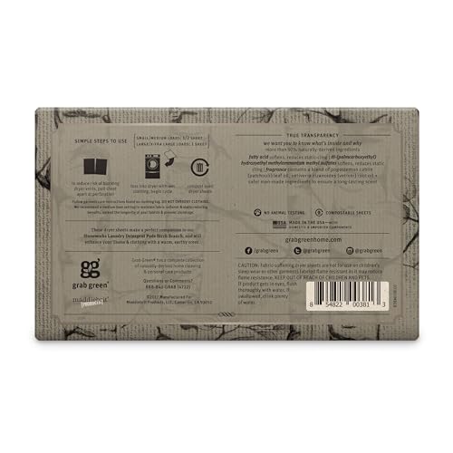 Grab Green, Stoneworks, Dryer Sheets, 80 Compostable Sheets (Birch Branch) - Image 2