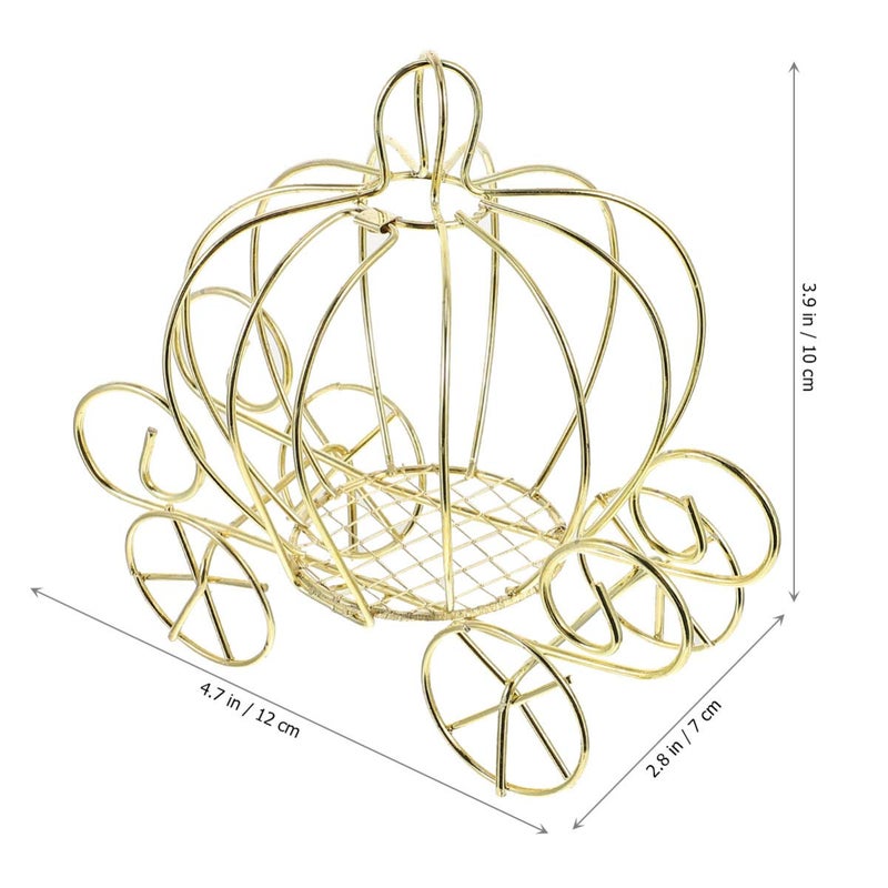 Gold Wire Pumpkin Carriage Centerpiece For Wedding Birthday Special Events Candy Box - Image 5