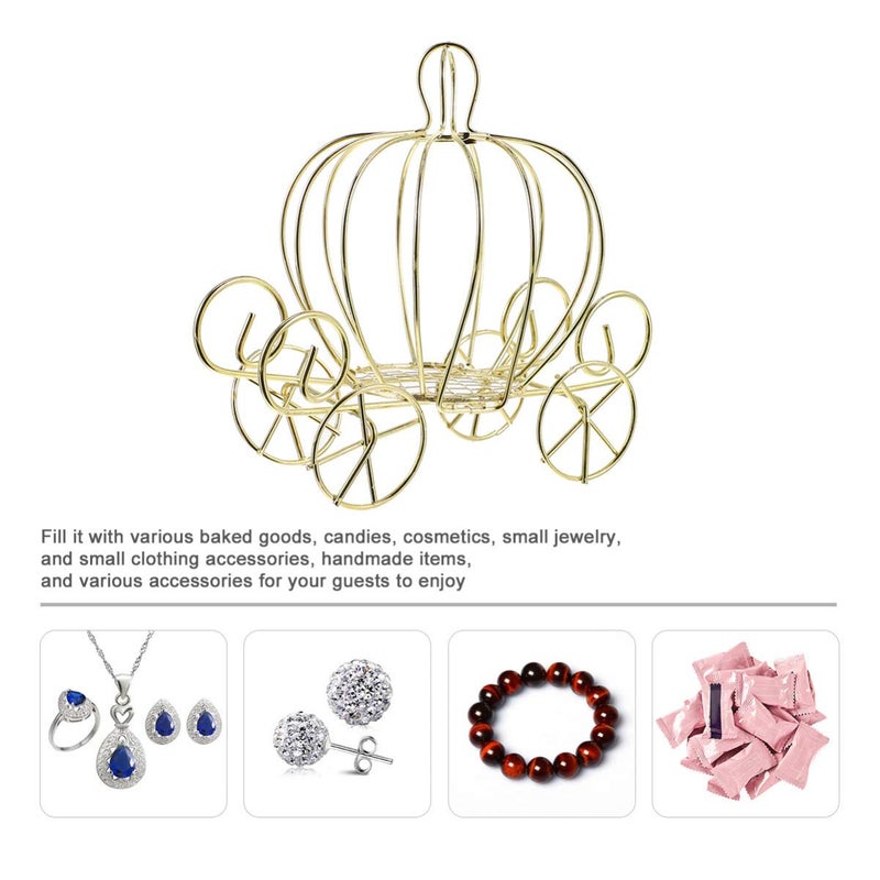 Gold Wire Pumpkin Carriage Centerpiece For Wedding Birthday Special Events Candy Box - Image 4
