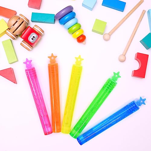 SpinLaLa 40 Pack Bubbles for Kids Party Favors - 5 Colors Mini Stars Bubble Wand Bulk with Bubbles Refill Solution Toys for Carnival Christmas Fiesta Easter Basket Goodie Bag Stuffers Birthday Gifts Supplies - Image 5