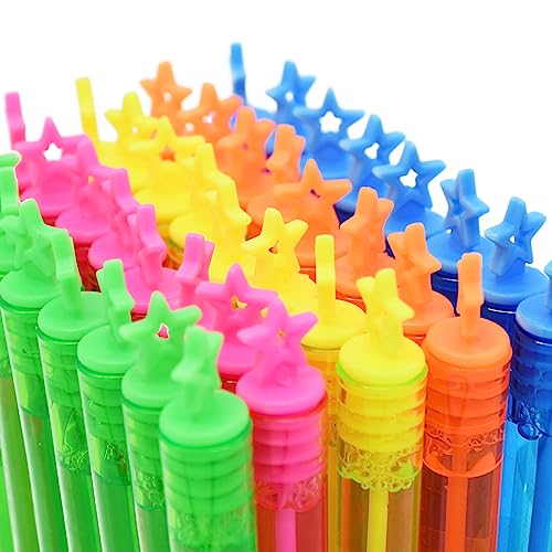 SpinLaLa 40 Pack Bubbles for Kids Party Favors - 5 Colors Mini Stars Bubble Wand Bulk with Bubbles Refill Solution Toys for Carnival Christmas Fiesta Easter Basket Goodie Bag Stuffers Birthday Gifts Supplies - Image 4