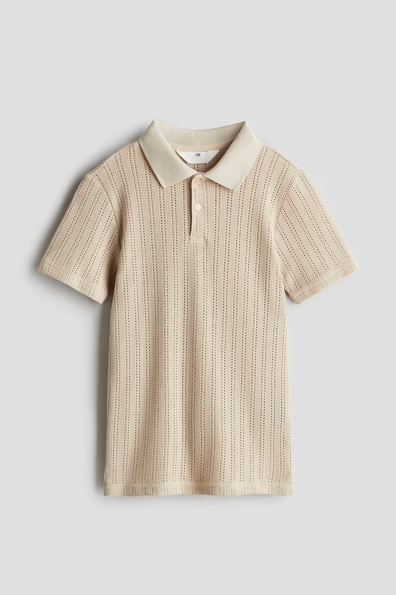 H&M Pointelle-knit polo shirt