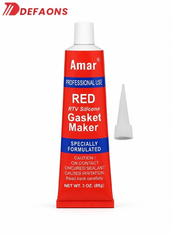 DEFAONS Amar Red RTV Silicone Gasket Maker 85g – High Temperature Resistant Engine Sealant, Automotive Gasket Replacement Compound for Valve Covers, Water Pumps, Intake Manifolds, Oil Pump Flanges, Transmission Pans, Leak Sealing Paste . ERPC 5460 - Image 2