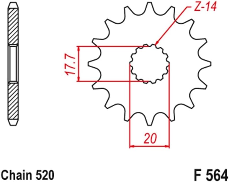 Wivplex 520 Motorcycle Front Sprocket for Yamaha - Image 2