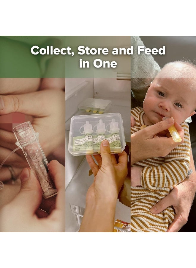 haakaa هاكا كولستروم كولكتور - جامع كولستروم سيليكون قابل لإعادة الاستخدام للرضاعة الطبيعية لجمع وتغذية وتخزين، مجموعة جاهزة للاستخدام (0.1 أونصة/4 مل، 2 عبوة) - Image 3
