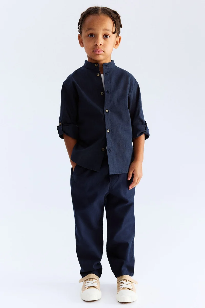 اتش اند ام قميص جد بالكتان