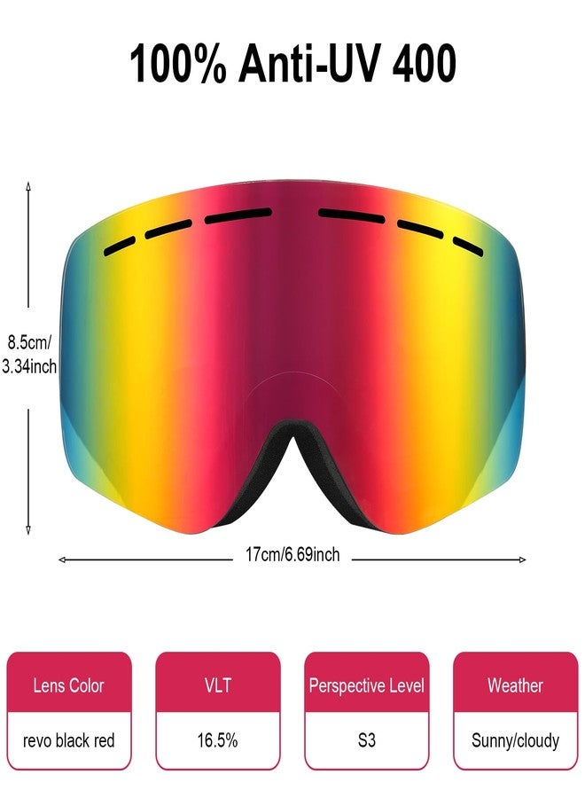 YooxArmor OTG Kids Ski Goggles, Snowboard Goggles for Kid 6-14 Years Old, Comfortable Snow Goggles Anti-Fog 100% UV400 for Youth Boys Girls Toddlers Winter Skiing Snowboarding - Image 3