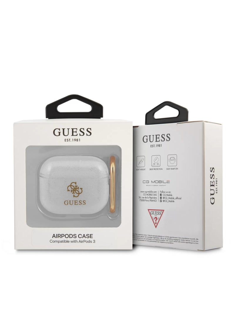 GUESS TPU Colored Glitter Case for Airpods 3 - Transparent  - Image 3