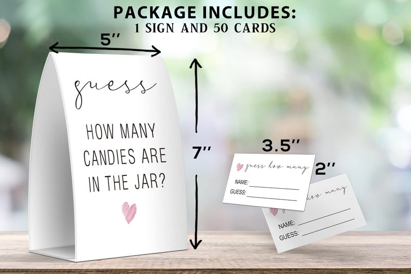 Pazag How Many Candies Are In The Jar, Baby Shower Games, Baby Shower Decorations - One Sign and 50 Cards(MANY027) - Image 2