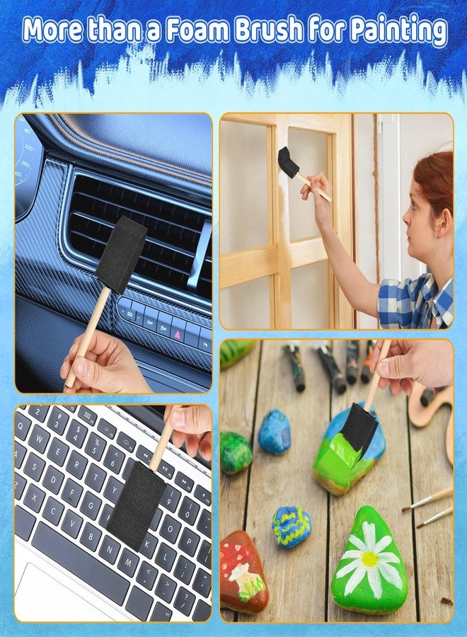 HyozorGo Foam Paint Brushes, 1.6 Inch, 8 Count, Sponge Paint Brush, Foam Brushes for Painting & Staining, Craft & Art Paint Sponges - Image 3