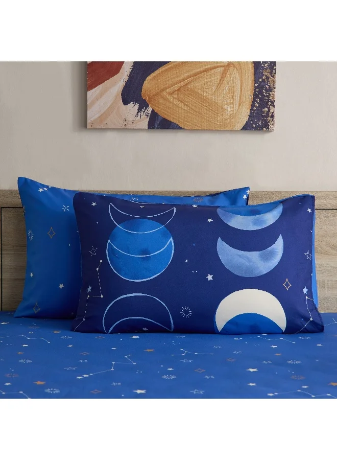 Home Box Tom Slumber 2-Piece Galactic Microfibre Pillow Cover Set - 50x75 cm
