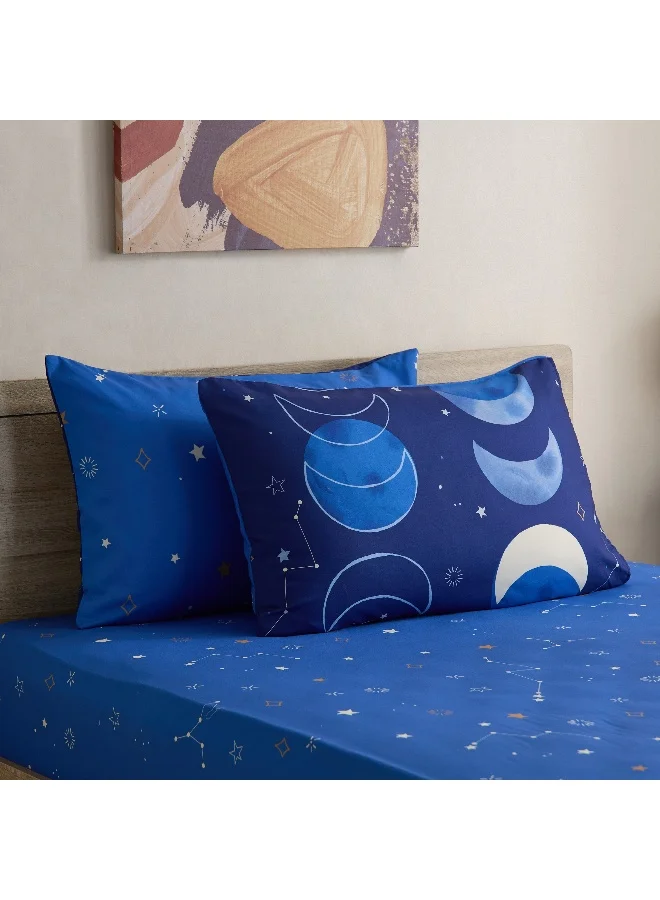 Home Box Tom Slumber 2-Piece Galactic Microfibre Pillow Cover Set - 50x75 cm