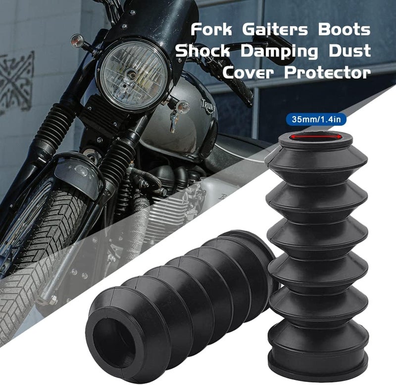 GZYF Fork Cover Front Gaiters Boot Shock Absorber 35mm for Harley Street XG500 XG750 2014 2015 2016 2017 2018, Black - Image 4