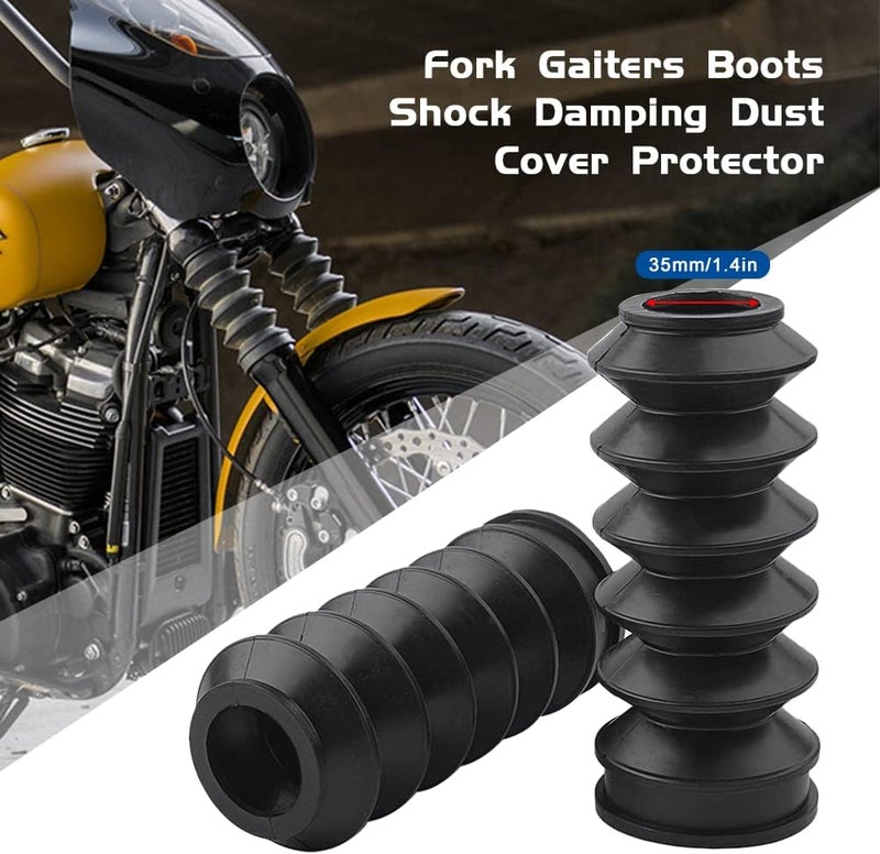 GZYF Fork Cover Front Gaiters Boot Shock Absorber 35mm for Harley Street XG500 XG750 2014 2015 2016 2017 2018, Black - Image 3