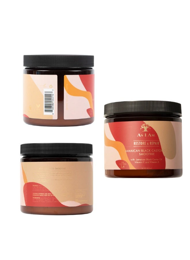 آز أي آم AS I AM Jamaican Black Castor Oil Hair Smoothie, Twist-Out Styles, Flake-Free, Shiny Curls - 454 g - Image 4