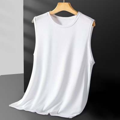 2023 Summer Mens Mesh Sleeveless Tank Top Mesh white  - Image 1