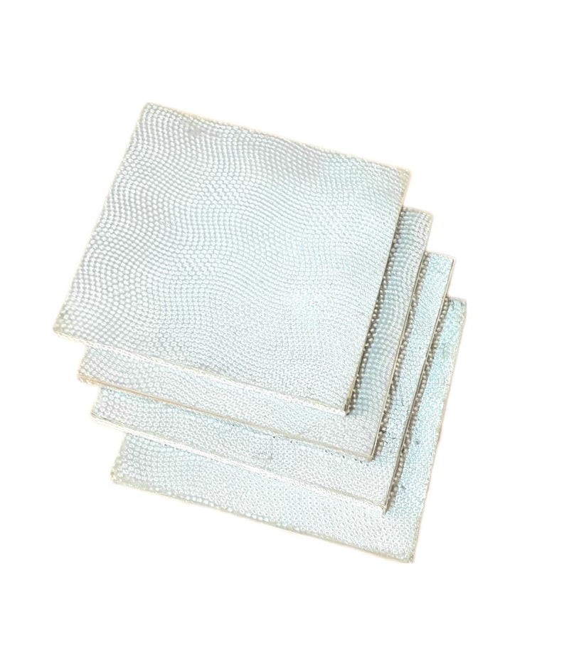 kaiporul Silver Matte Finish 4 pc Coaster Set - Image 1