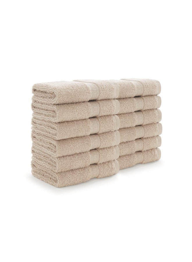 Arkwright, LLC Arkwright True Color Solid Wash Cloths - Soft 100% Cotton Washcloths 12 Pack - Lightweight 475 GSM, Absorbent & Quick Dry for Face and Body, 12 x 12 in, Beige - Image 1