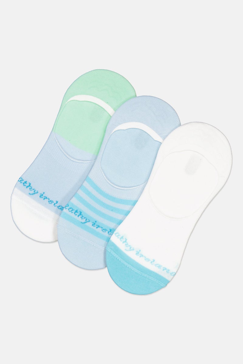 Kathy Ireland Women 3 Pairs Brand Logo Socks, Multicolor  - Image 1