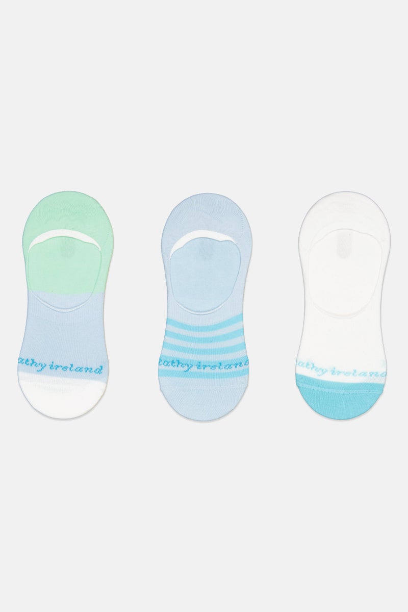 Kathy Ireland Women 3 Pairs Brand Logo Socks, Multicolor  - Image 2