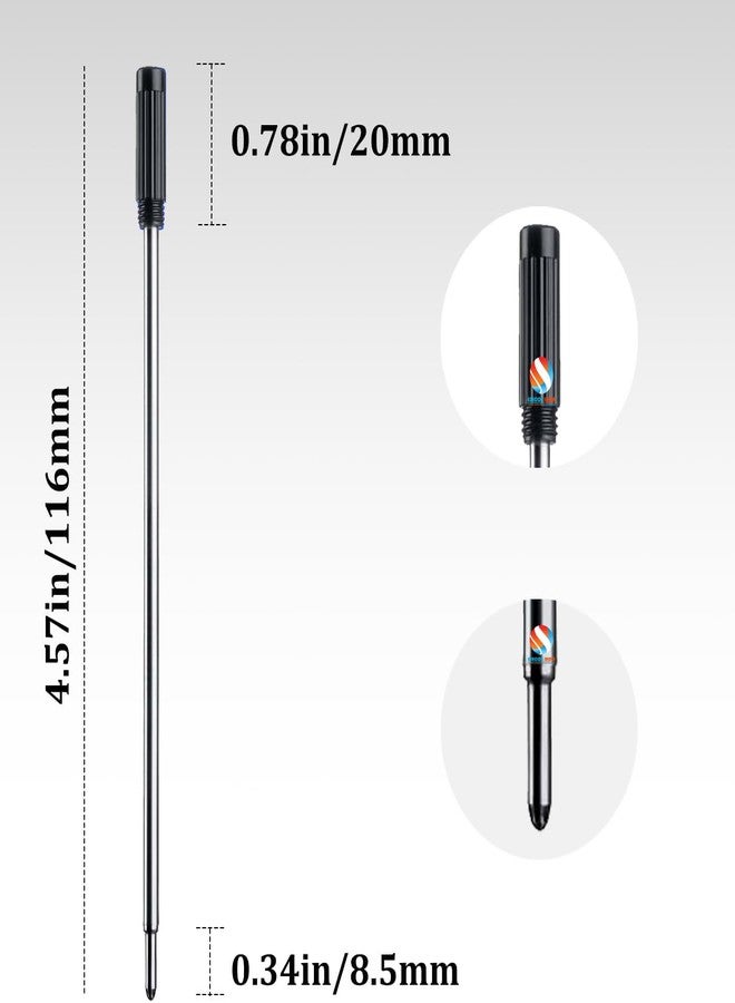 Eshcon India Eshcon 4.5 Ballpoint Ink Refills for Twist Pens [1 mm Medium Tip] Compatible Cross Pen Refills with Medium Pack of 2 Black Ink - Image 5
