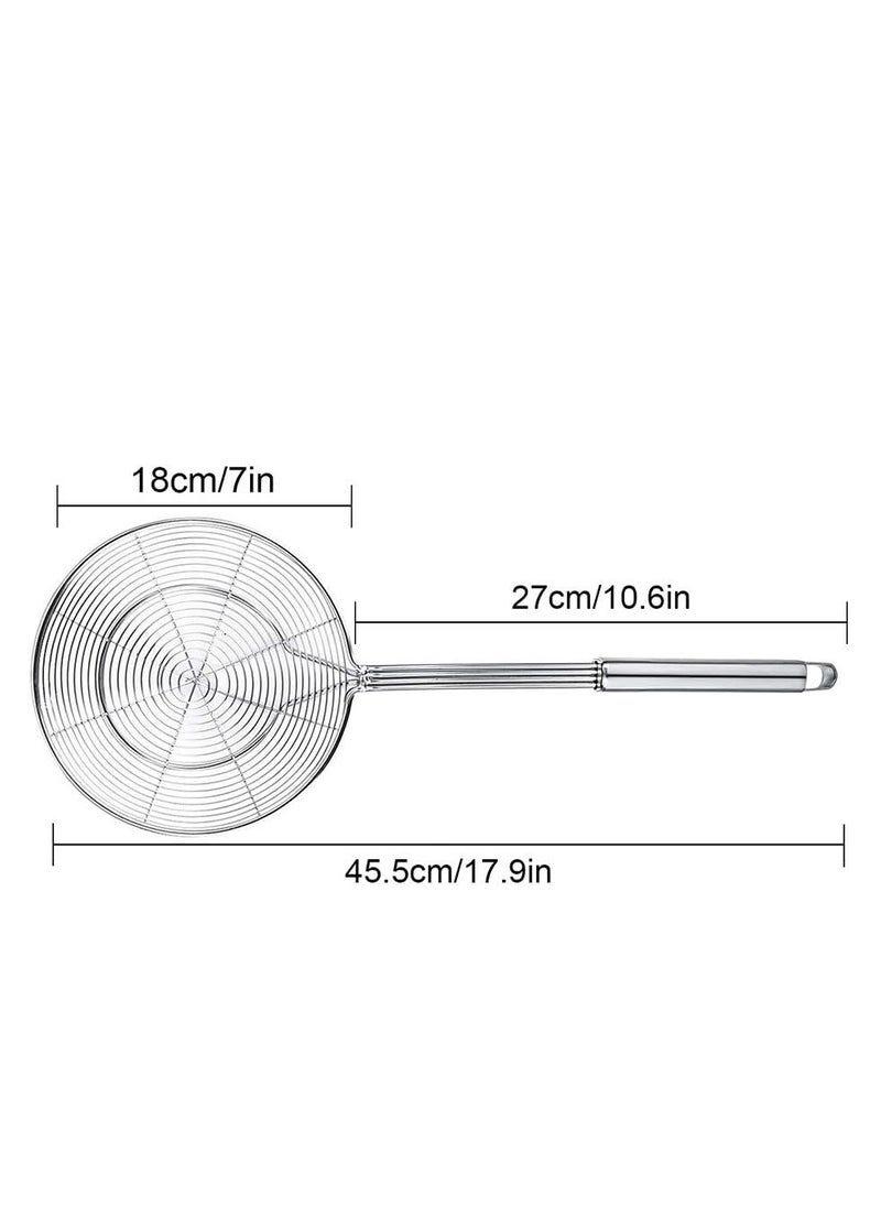 Oasisgalore 7-Inch Stainless Steel Spider Strainer with Handle for Frying, Pasta, and Noodles  - Image 5