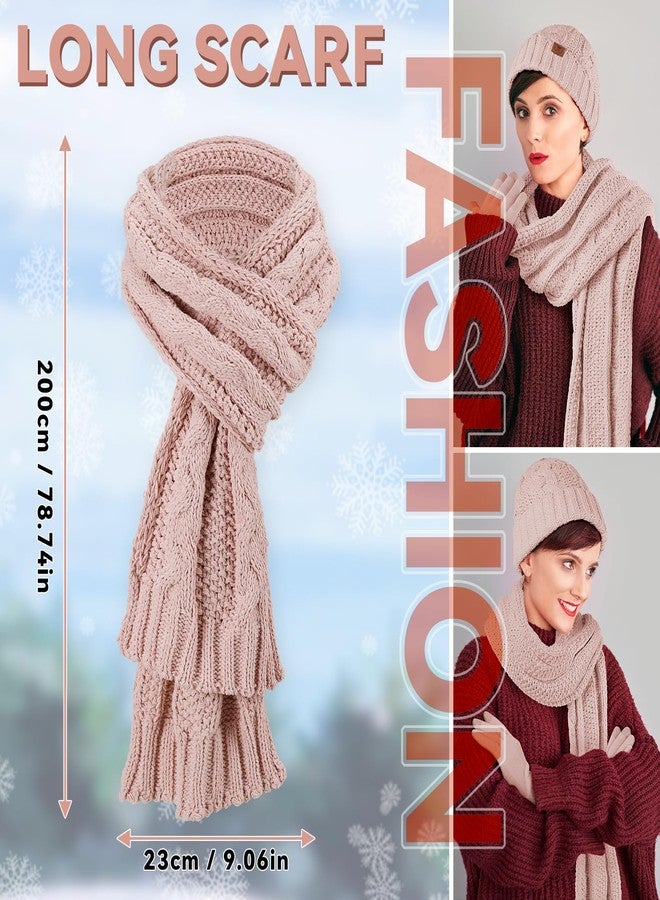 OZERO Gloves Beanie Scarf: Knit Fleece Lined Hat Women's Winter Hats Christmas Scarf For Women Warm Touchscreen Gloves For Women For Snow Cold Weather Running Driving - Image 5