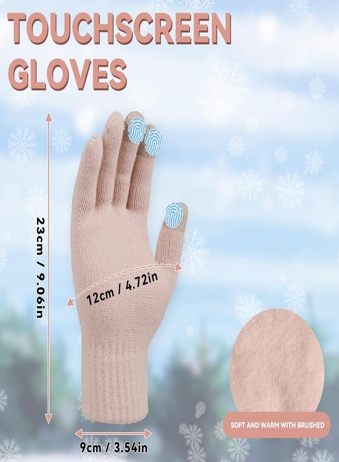 OZERO Gloves Beanie Scarf: Knit Fleece Lined Hat Women's Winter Hats Christmas Scarf For Women Warm Touchscreen Gloves For Women For Snow Cold Weather Running Driving - Image 3