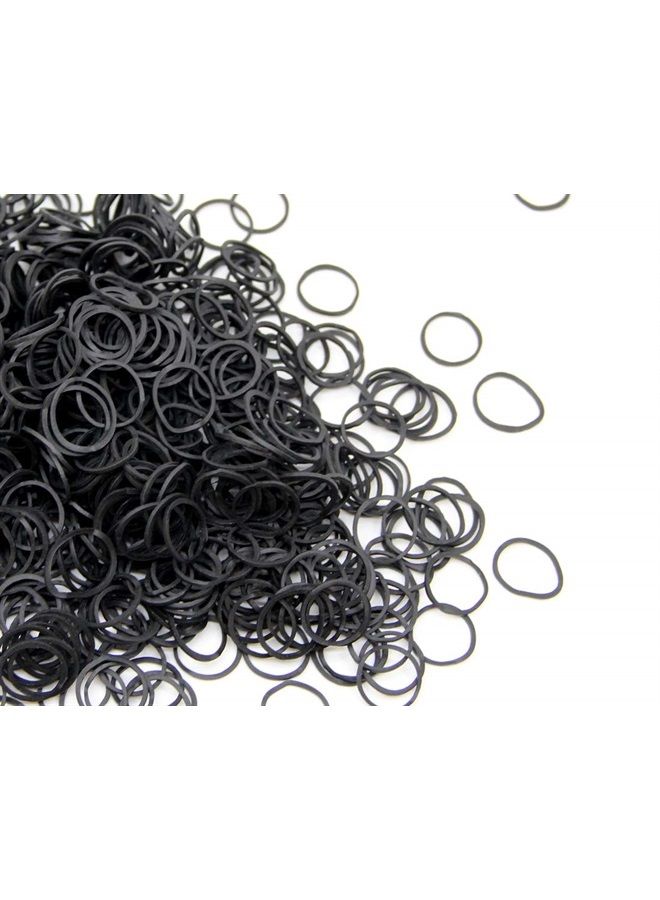 BEBEEPOO black Elastic Hair Bands，BEBEEPOO 2500pcs Mini Hair Rubber Bands with a Box, Soft Hair Elastics Ties Bands - STRONG - REUSEABLE (2500pcs black) - Image 2