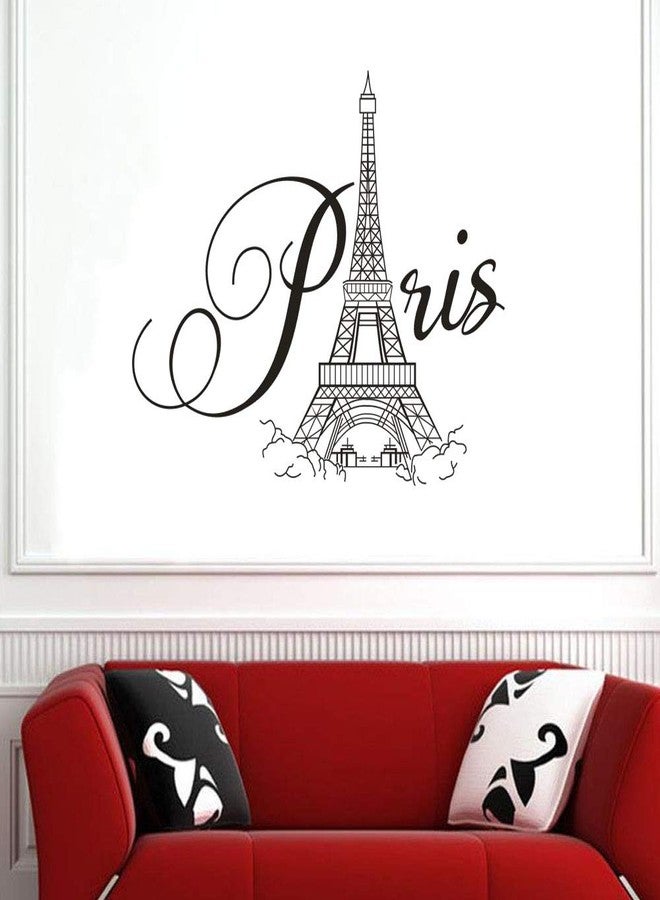 BooDecal Paris Eiffel Tower Wall Decals Lettering Quotes Wall Stickers Romance Decoration Living Room Bedroom 27 Inches x 22 Inches - Image 2