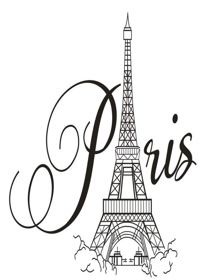BooDecal Paris Eiffel Tower Wall Decals Lettering Quotes Wall Stickers Romance Decoration Living Room Bedroom 27 Inches x 22 Inches - Image 1