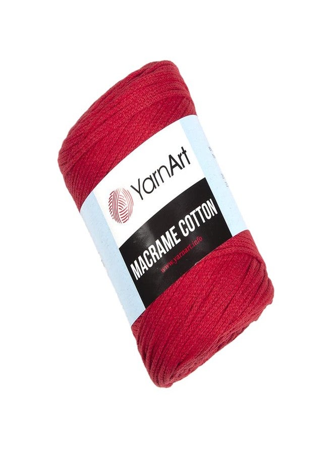 Yarn Art Macrame Cotton, Macrame for Crafting, Knitting, and Crochet, Unique Macrame Crafts 8.80 Oz, 246.06 Yds 80% Cotton Macrame Cord, Macrame Weight Medium (773-Red) - Image 1