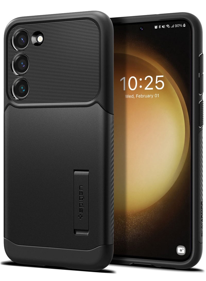 Spigen Slim Armor for Samsung Galaxy S23 Case Cover with Kickstand - Black - Image 1