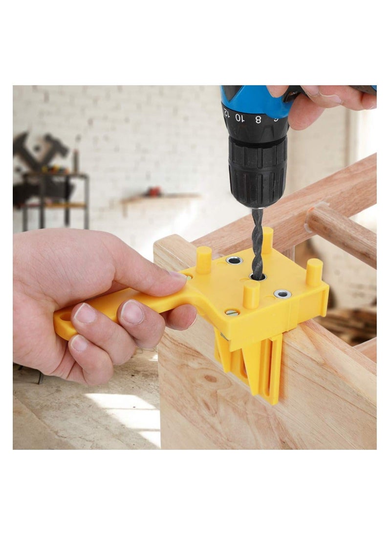 Y&D SYOSI, Handheld Dowel Jig, Hole Drilling Guider, Plastic Sleeve Woodworking Joiner Tool for Straight Holes Drilling, Round Wooden Tenon Splicing  - Image 2