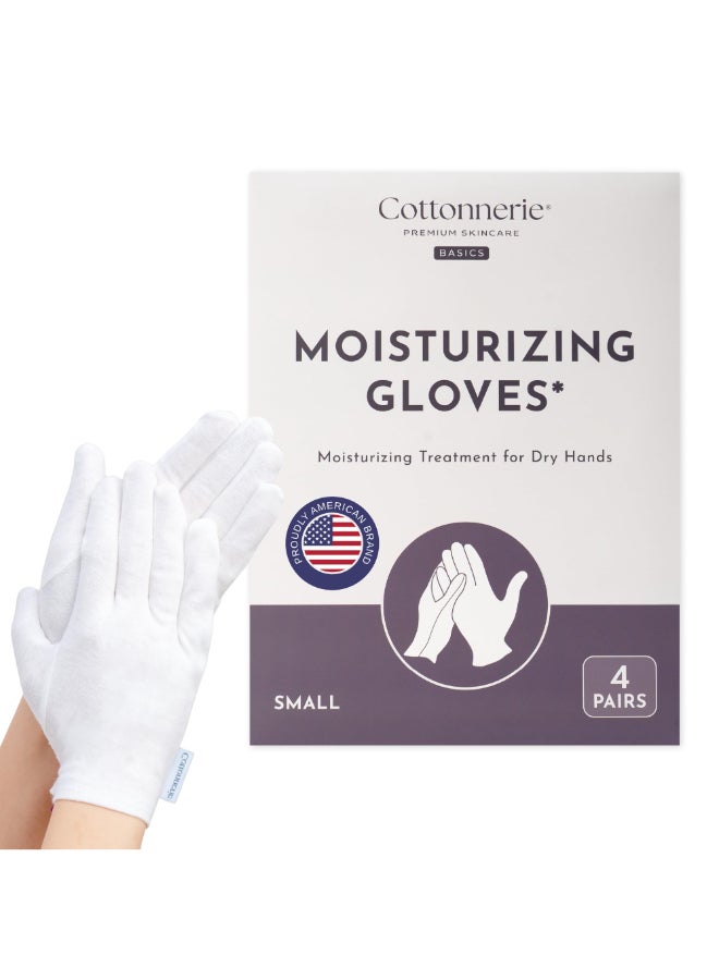 COTTONNERIE 4 Pairs Cottonnerie Basics Cotton Gloves for Dry Hands Sleeping Moisturizing Gloves Overnight Hand Moisturizer Gloves Moisture Gloves for Dry Hands Overnight Sleeping Gloves Small - Image 2