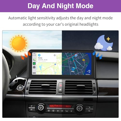 NINETOM 10.25 inch Touchscreen Wireless CarPlay Android Auto Multimedia Car Radio Receiver Compatible with BMW X5 X6 Series CIC System, E70/E71 (2009-2013) - Image 3