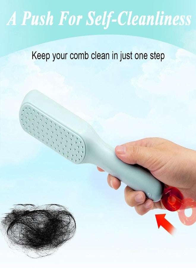 MAYCREATE® Self Cleaning Hair Brush for Women Detangling Air Cushion Bristle Comb Anti-static Hair Comb Travel Hair Styling Brush with One-Push Hair Removal Function and Comfortable Massage Design - Image 5