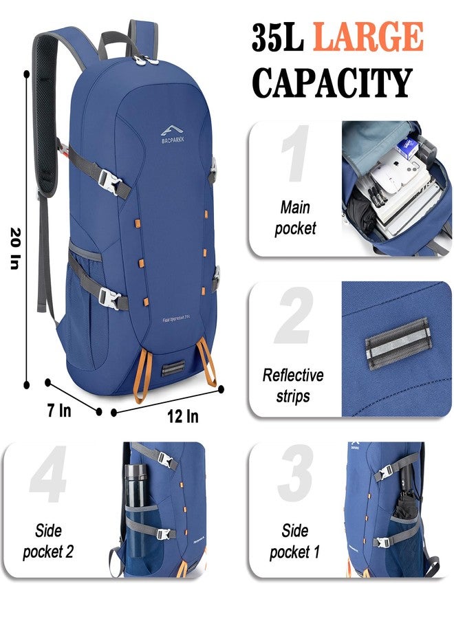 BAGPARKK Hiking Backpack,Large 35L Travel Backpacks for Men Women,Water Resistant Ultra Lightweight Foldable Packable Camping Daypack for Outdoor Sports - Image 3