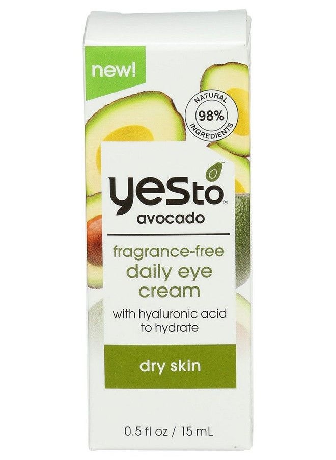 Yes To Avocado Fragrance Free Daily Eye Cream Nourishing Eye Treatment To Hydrate Under Eye Skin & Smooth Fine Lines With Hyaluronic Acid & Omega 3Fatty Acids Natural & Cruelty Free 0.5 Fl Oz  - Image 1