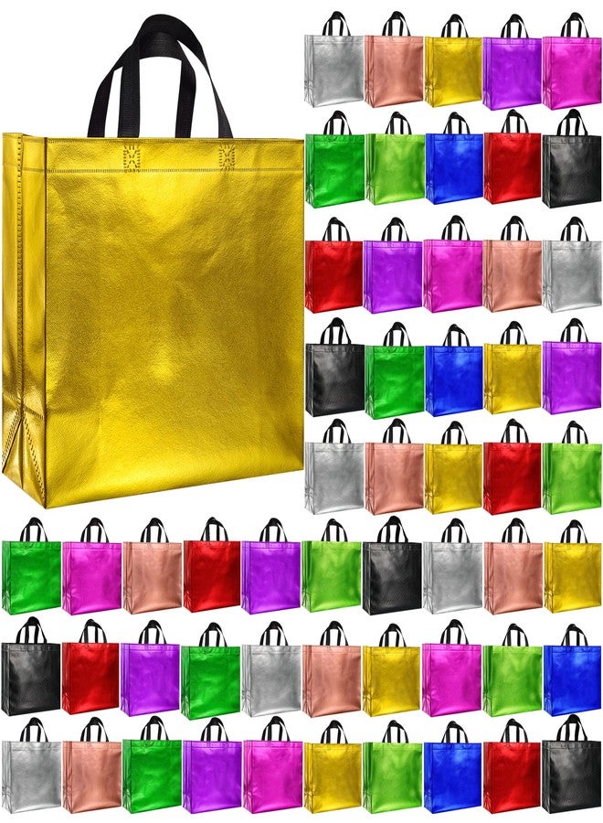 BLEWINDZ 60Pcs Large Gift Bags, Glossy Reusable Gift Bag Tote Bags with Handles for Birthday, Bridesmaid, Wedding, Party Favors (10Colors) - Image 1