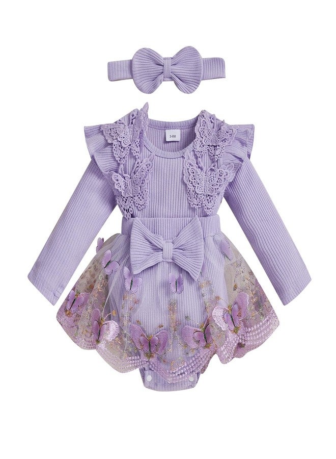 FOMOYUU Infant Newborn Baby Girl Romper Lace Tutu Dress Clothes Christmas Xmas Outfit Fall Winter Outfits Long Sleeve - Image 1