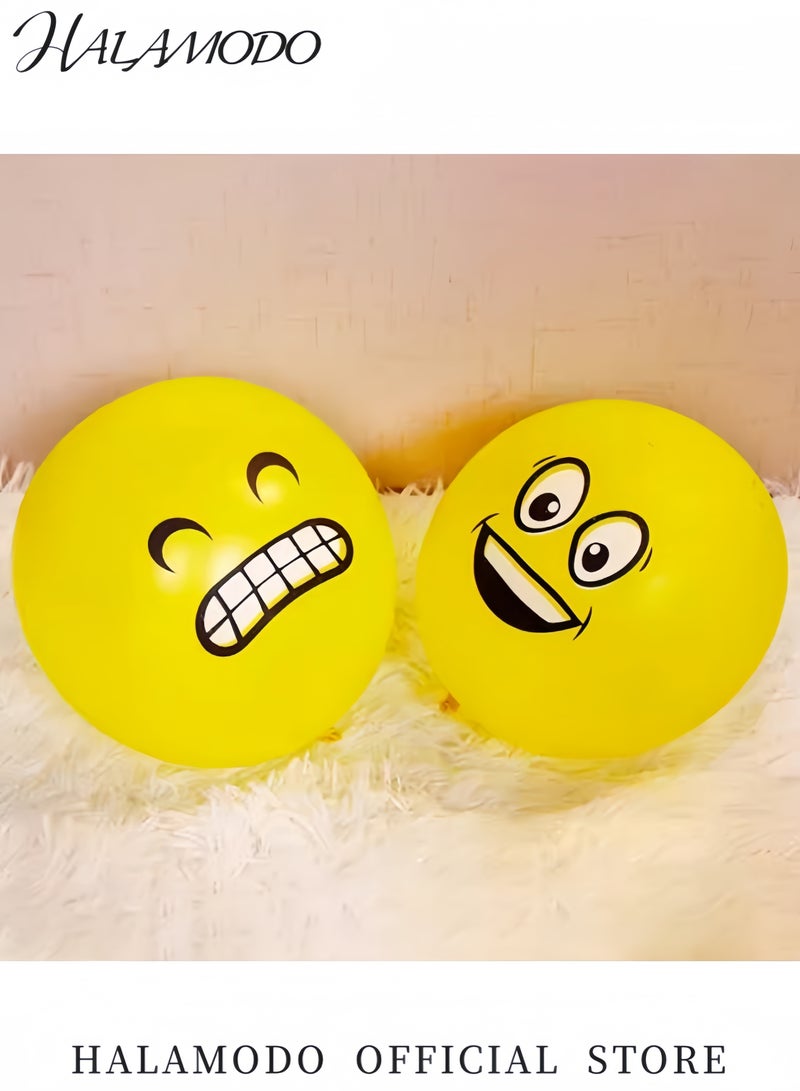 10-Piece Smiley Face Emoji Balloons Set Fun Yellow Birthday Party Decorations Cartoon Happy Face Balloons for Celebrations Events and Festive Occasions - Image 3