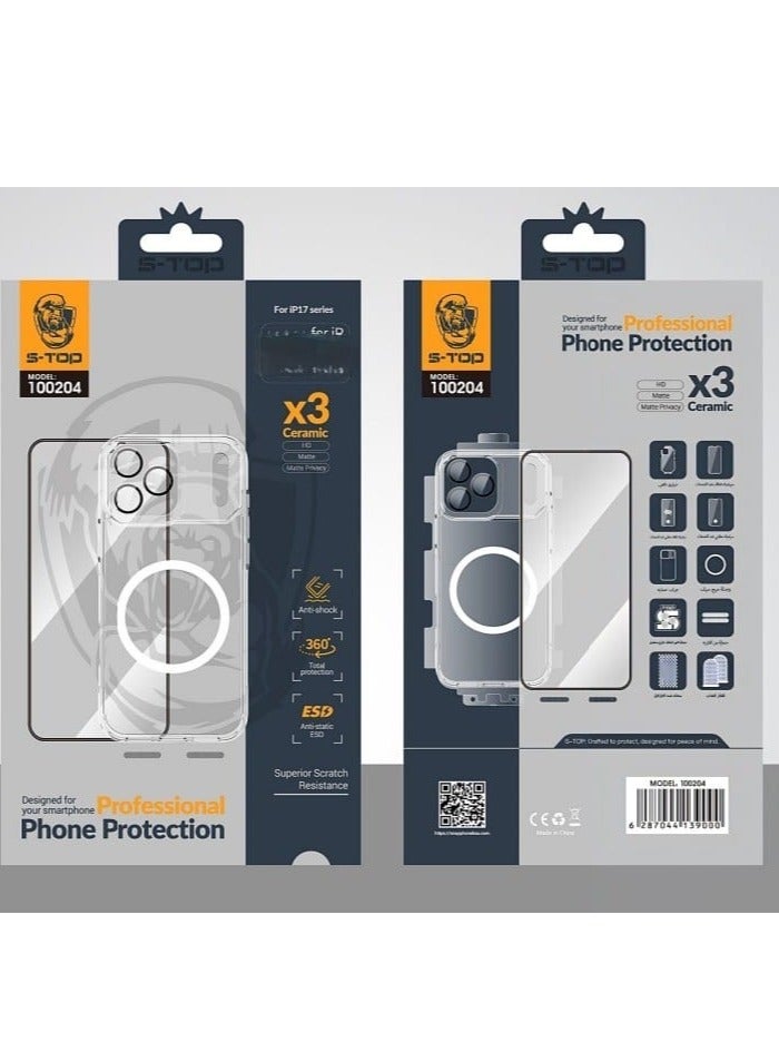 اس-توب بكج الحماية (10in1) البكج المتكامل والاصلي لهاتف ايفون 17 اير المقاوم للكسر والخدوش - Image 1