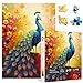 PPuzzling Vintage Peacock Puzzles for Adults 1000 Pieces Colorful Bird Art Garden Jigsaw Puzzles Gradient Flower Animal Puzzles as Peacock Decor - Image 4